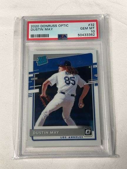 2020 Donruss Optic #32 Dustin May ROOKIE Graded PSA 10 GEM image