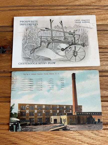 (2) Chattanooga Plow + Bidwell Thesher Postcards image
