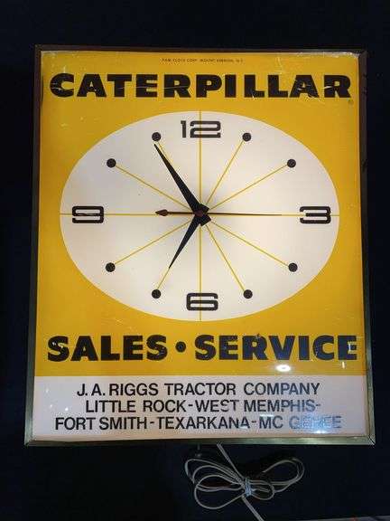 Caterpillar Sales Service Lighted Clock image