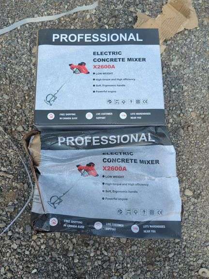 (2) Professional Electric Concrete Mixers - X2600A image