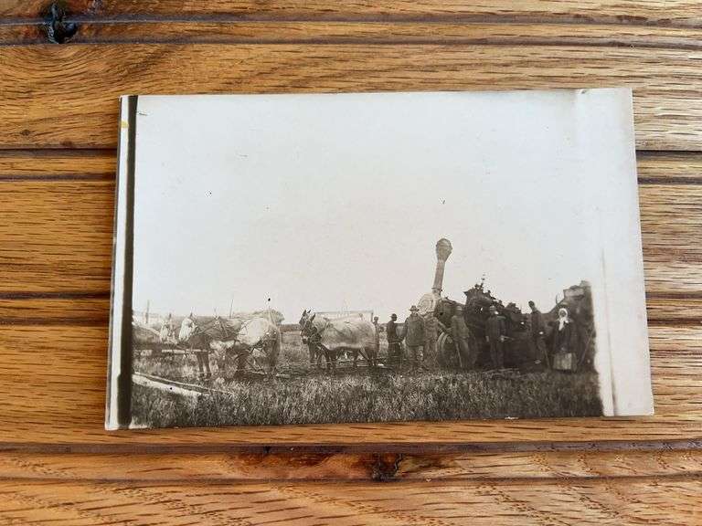 Steam Engine Stuck in the Mud Photo Postcard image