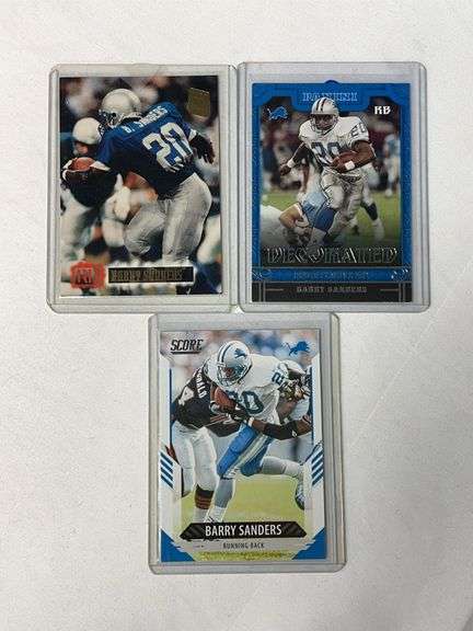 (3) Barry Sanders NFL Cards image