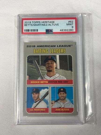 2019 Topps Heritage #62 A.L. Batting Leaders Graded PSA 9 image