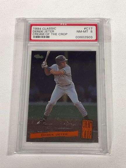 1994 Classic Cream of the Crop #C17 Derek Jeter ROOKIE Graded PSA 8 image