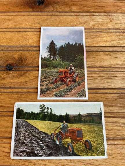 (2) Allis Chalmers B Tractor Postcard image