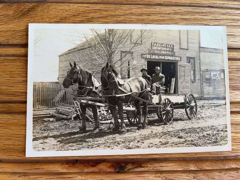 Horse Drawn Wagon Photo Postcard image