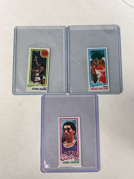 (3) 1980 Topps Mini NBA Cards (Malone) image