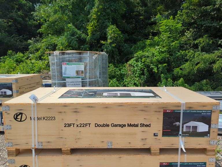 (1) KJ - 23 ft x 22 ft Double Garage Metal Shed - K2223 image