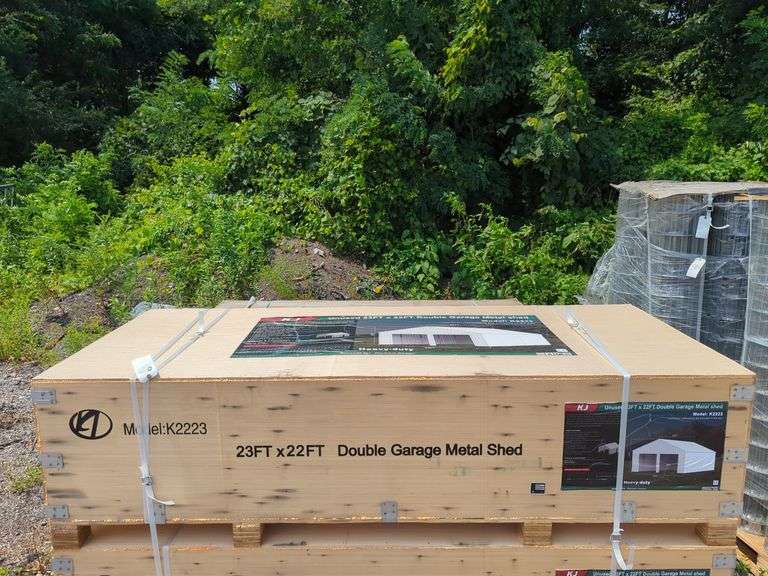 (1) KJ - 23 ft x 22 ft Double Garage Metal Shed - K2223 image
