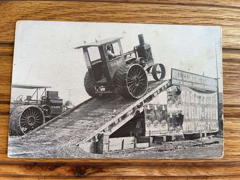 Case Tractor Hill Climb Photo Postcard image