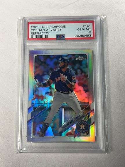2021 Topps Chrome Refractor #141 Yordan Alvarez Graded PSA 10 GEM image