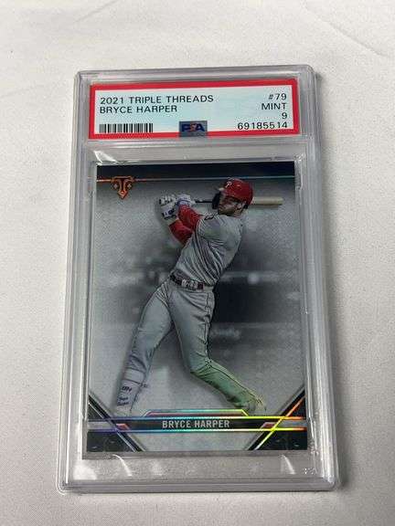 2021 Triple Threads #79 Bryce Harper Graded PSA 9 image