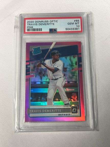 2020 Donruss Optic Pink #65 Travis Demeritte ROOKIE Graded PSA 10 GEM image