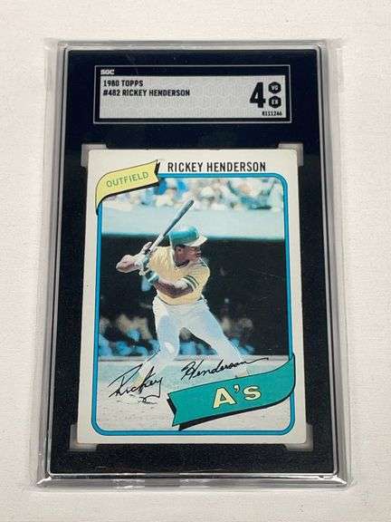 1980 Topps #482 Rickey Henderson ROOKIE Graded SGC 4 image