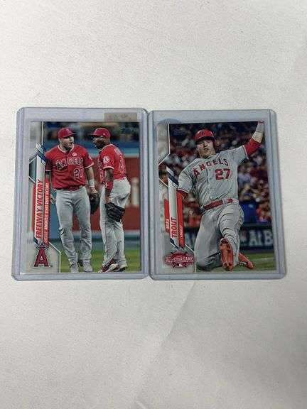 (2) 2020 Topps #U-4 & U-261 Mike Trout MLB Cards image