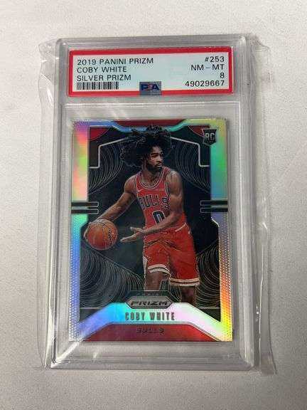 2019 Panini Prizm Silver Prizm #253 Coby White ROOKIE Graded PSA 8 image