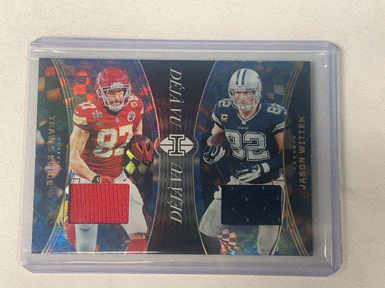 2024 Panini Illusions #DV-TE2 Travis Kelce/Jason Witter Deja Vu Dual PATCH image