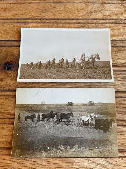 (2) Horse Drawn Photo Postcards image