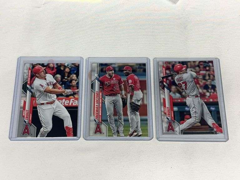 (3) 2020 Topps Mike Trout MLB Cards image