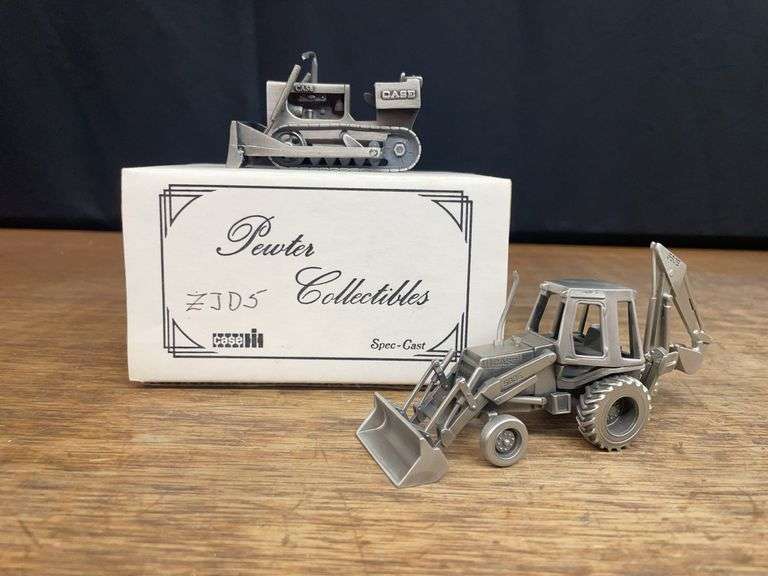 (2) 1/43 Case 580E Backhoe + Crawler Pewter image