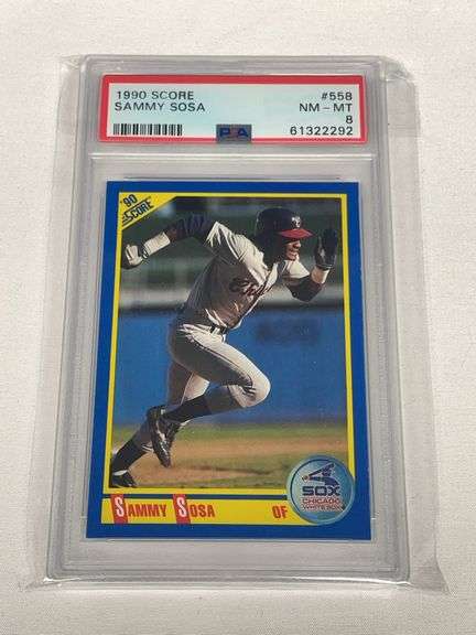 1990 Score #558 Sammy Sosa ROOKIE Graded PSA 8 image