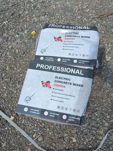 (2) Professional Electric Concrete Mixers - X2600A image