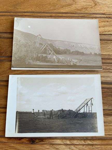 (2) Hay Stacker Photo Postcards image