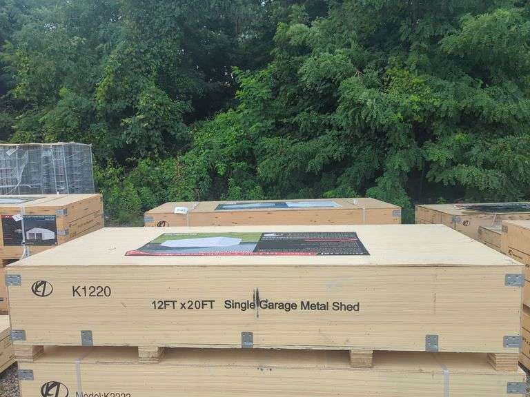 (1) KJ - 12 ft x 20 ft Single Garage Metal Shed - K1220 image