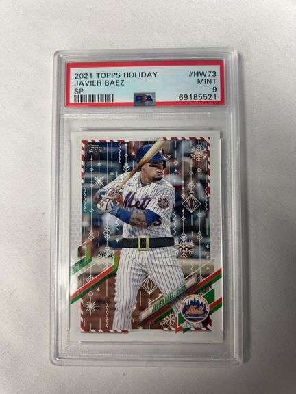 2021 Topps Holiday Short Print #HW73 Javier Baez Graded PSA 9 image