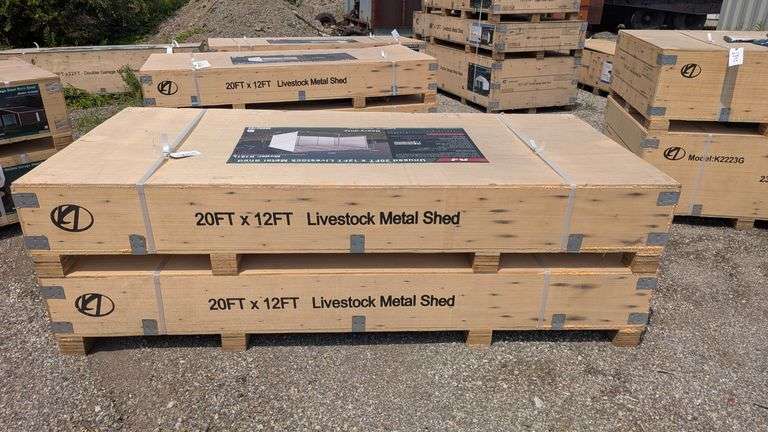 (1) KJ - 20 ft x 12 ft Livestock Metal Shed - K1912 image