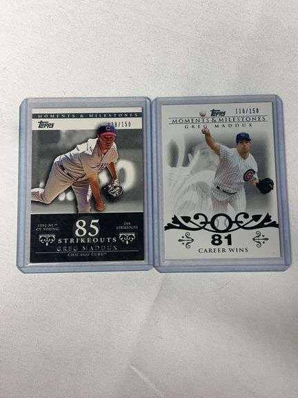 (2) 2007 & 2008 Topps Milestones Greg Maddux #'d/150 image
