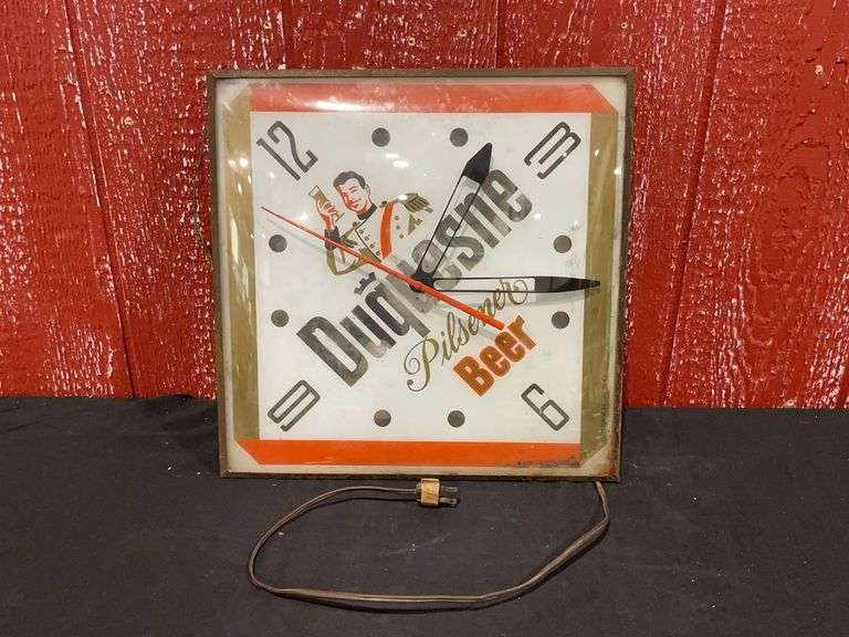 Duqussne Beer Lighted Clock image