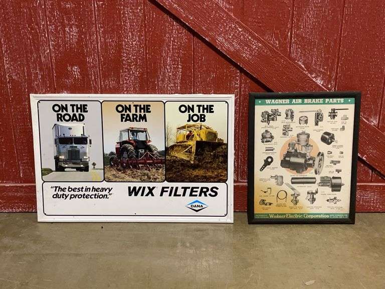 (2) Wix Filters + Wagner Air Brakes Signs image