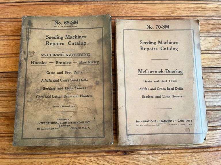 (2) IHC McCormick-Deering Seeding Machines Repair Catalogs image
