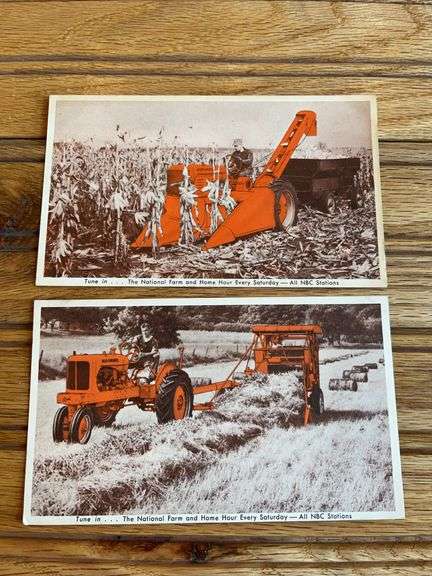 (2) Allis Chalmers Roto-Baler + Corn Picker Postcards image