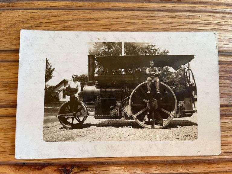 English Steam Roller Photo Postcard image