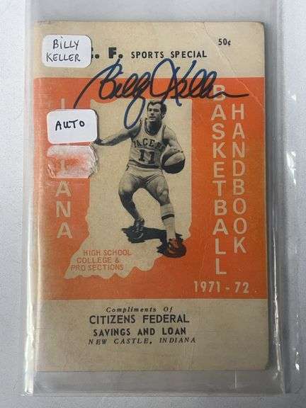 1971 Indiana Basketball Handbook Autographed by Billy Keller image