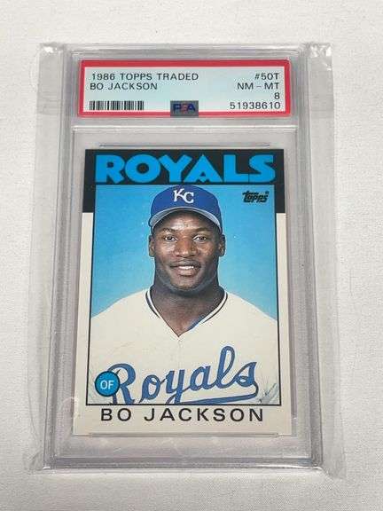 1986 Topps Traded #50T Bo Jackson ROOKIE Graded PSA 8 image
