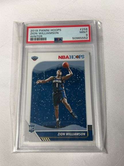 2019 Panini Hoops Winter #258 Zion Williamson ROOKIE Graded PSA 9 image