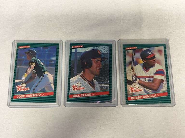 (3) 1986 Donruss MLB The ROOKIES (Conseco, Clark, Bonilla) image