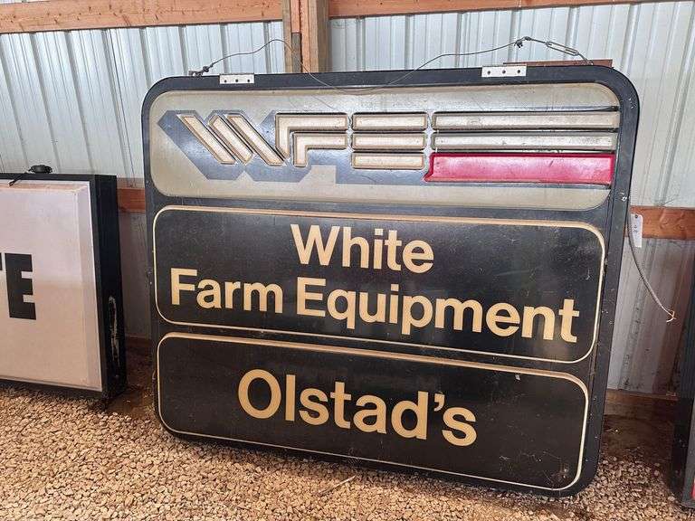 White Farm Equipment Lighted Double Sided Bubble Sign image