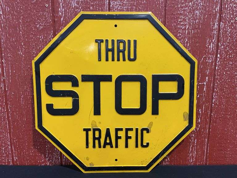 Stop Thru Traffic Street Sign image