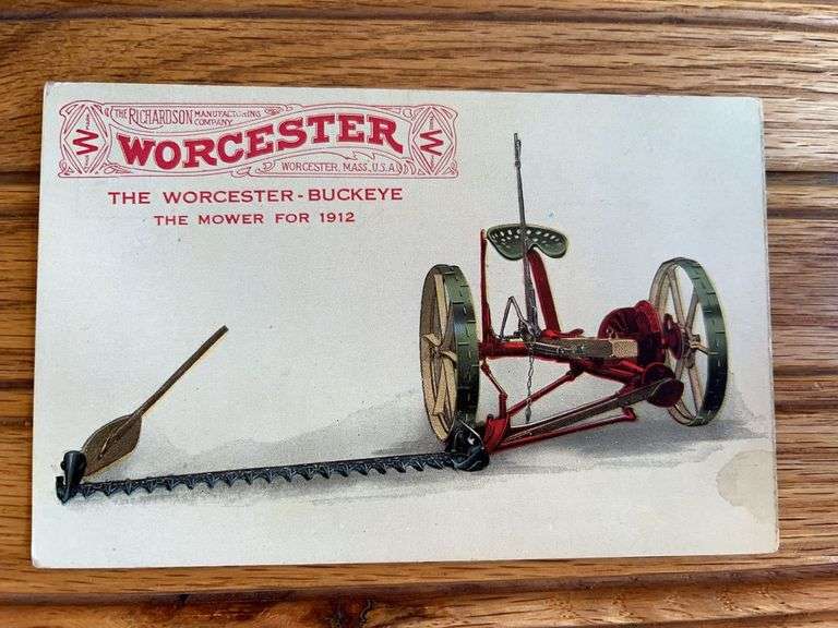 Richardson Worcester-Buckeye Mower Postcard image