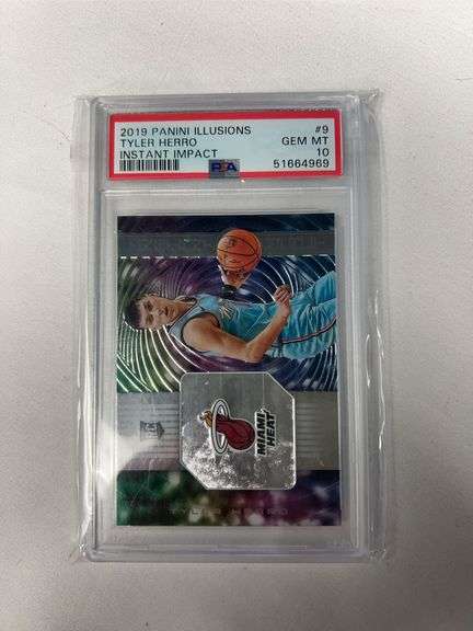 2019 Panini Illusions Instant Impact #9 Tyler Herro ROOKIE Graded PSA 10 GEM image