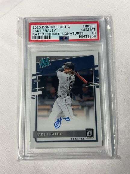 2020 Donruss Optic Rookie Signatures #RRSJF Jake Fraley AUTO Graded PSA 10 GEM image