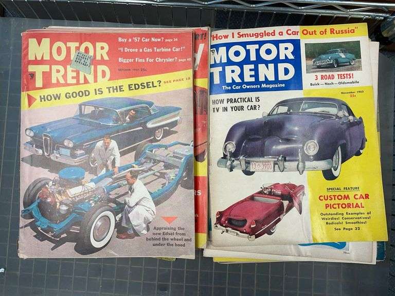 Lot of Vintage Motor Trend Magazines image