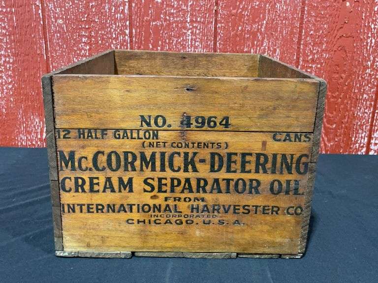 McCormick-Deering Cream Separator Oil Wood Crate image