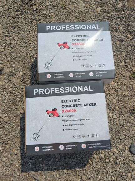 (2) Professional Electric Concrete Mixers - X2600A image
