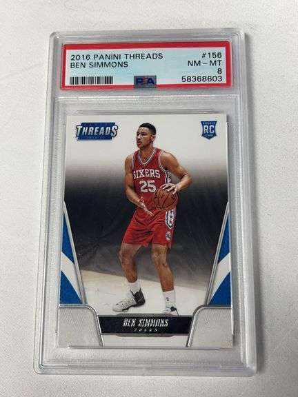 2016 Panini Threads #156 Ben Simmons ROOKIE Graded PSA 8 image