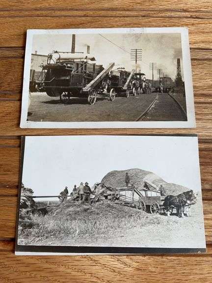 (2) Thresher Photo Postcards image